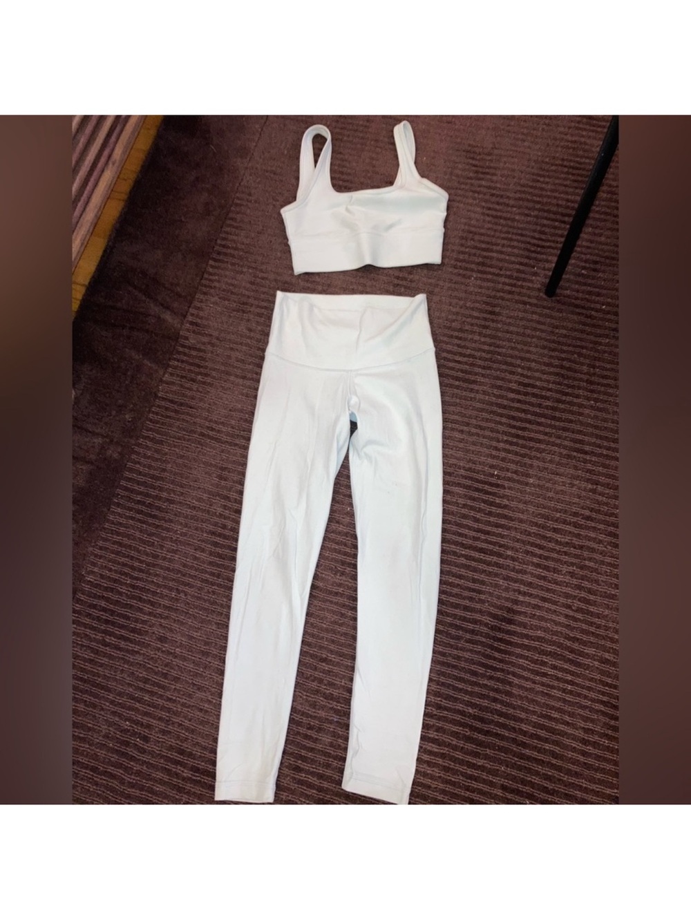 Aritzia TNAction Golden sports bra & leggings set light green small